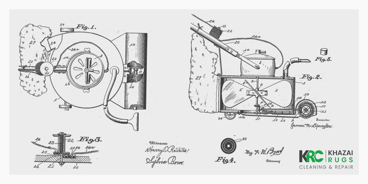 Spangler's model featured a soapbox with a fan that created suction.
