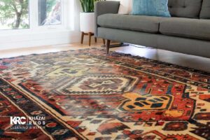 Rug that sun is hitting it and can get UV Damage|