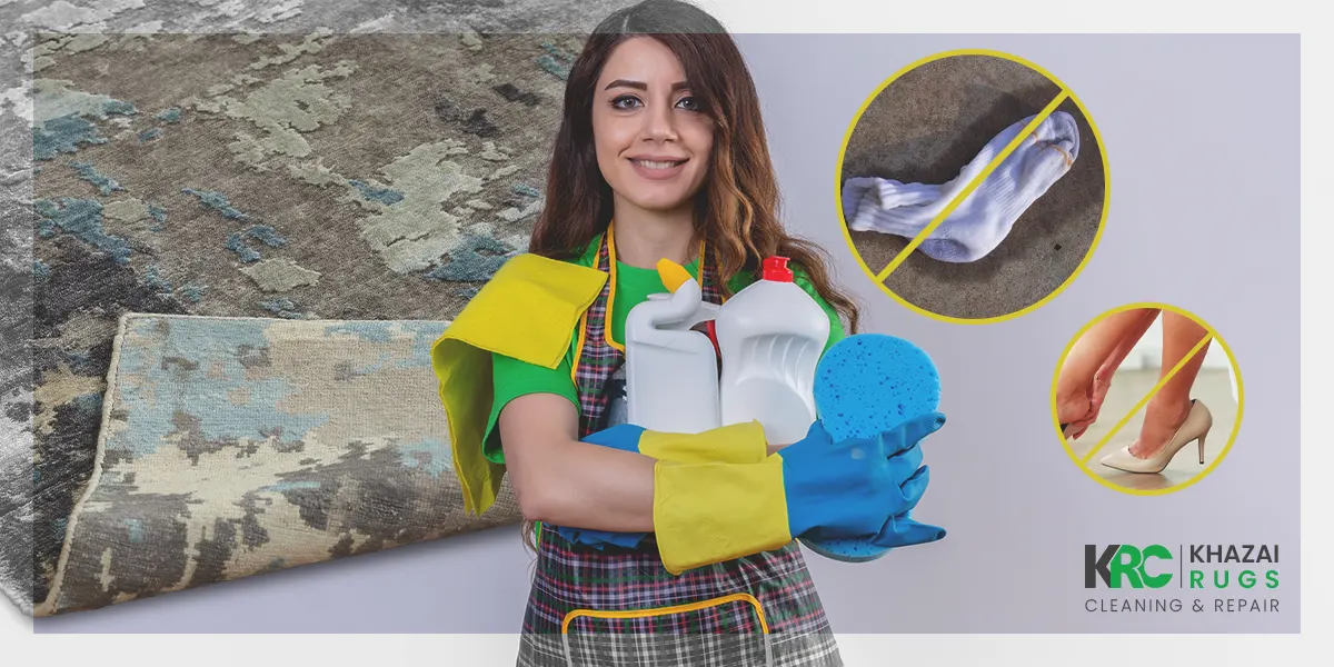Ensure your feet or socks are clean when you step on the rug
